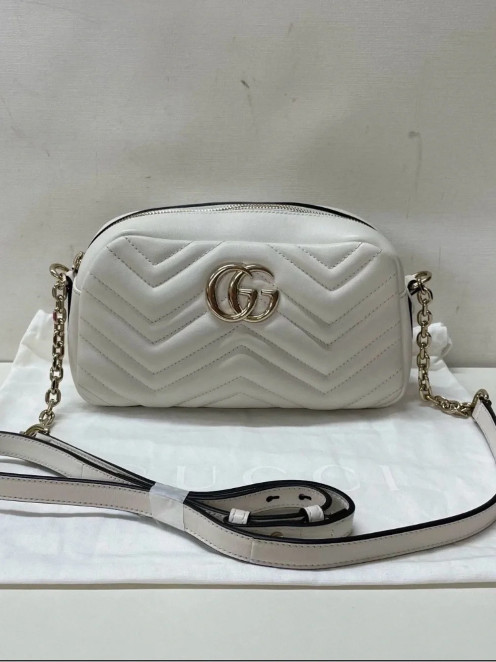 Gucci GG camera bag white